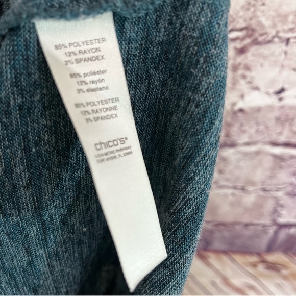 Chico’s Blue Pullover 3/4 Sleeve Knit Top - Picture 6 of 7